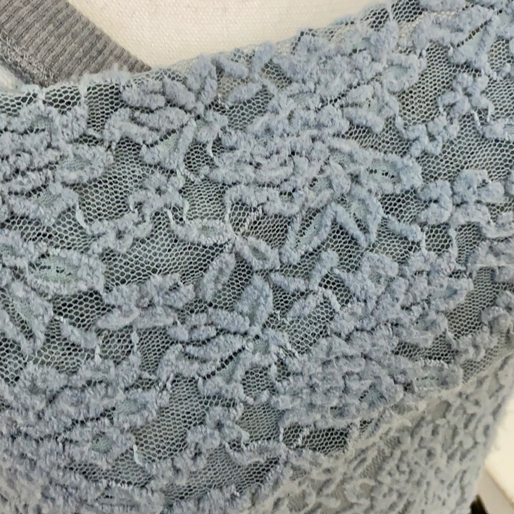 Anthropologie Eloise Brushed Lace Pullover Top L - Picture 6 of 15